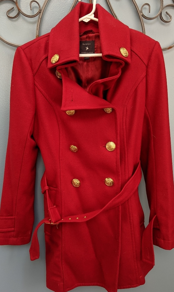 Forever 21 long double breasted peacoat